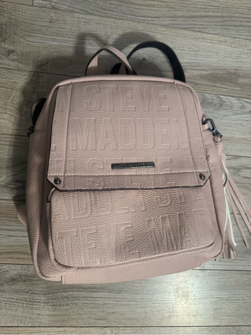 Steve Madden Light Pink Embossed Mini Backpack